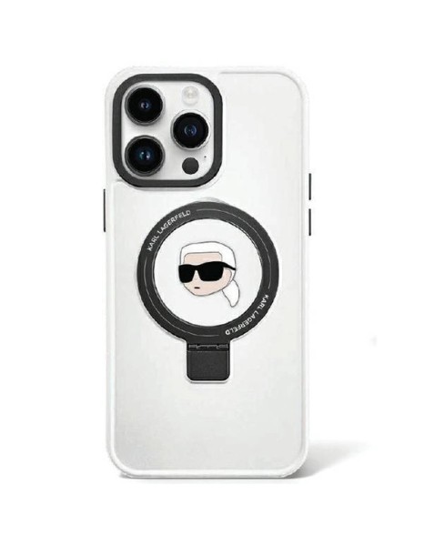 Karl Lagerfeld KLHMP15SHMRSKHH iPhone 15 6.1" white/white hardcase Ring Stand Karl Head MagSafe