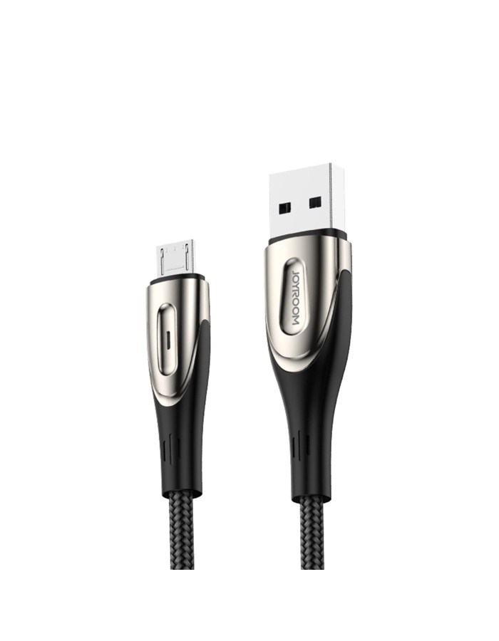 Joyroom Sharp Series S-M411 USB-A / micro USB 3A 2m Cable with Charging Indicator - Black