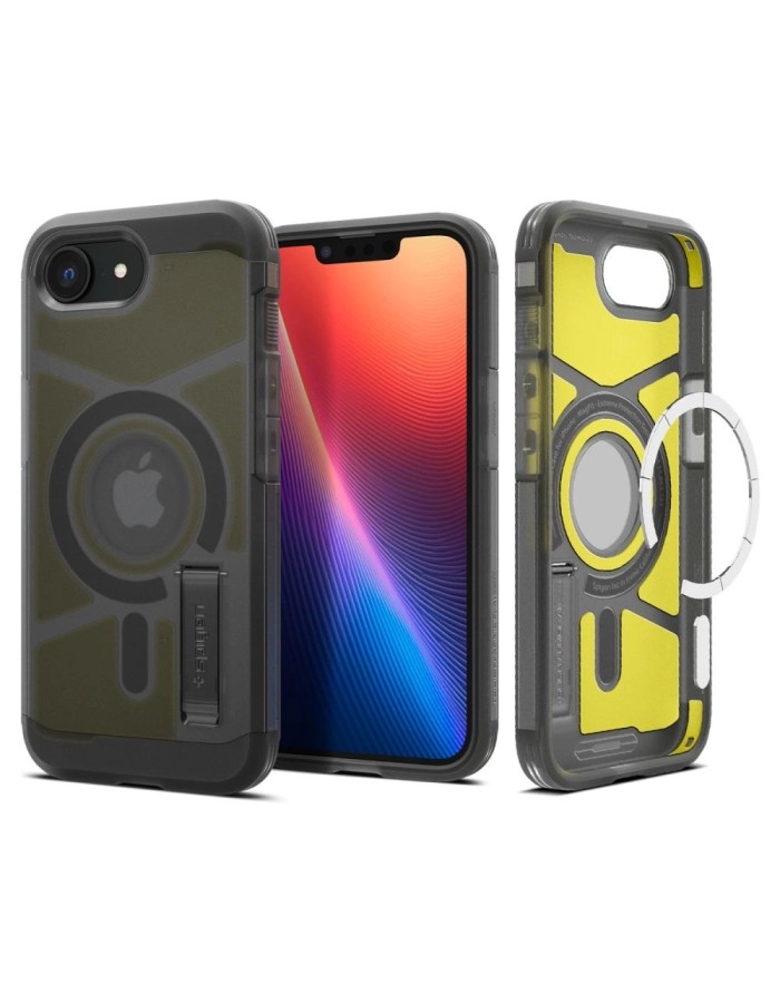 Spigen Tough Armor MagSafe iPhone 16e Case - Clear Gray Spigen Tough Armor MagSafe iPhone 16e Case - Clear Gray