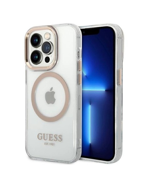 Guess GUHMP14XHTRMD iPhone 14 Pro Max 6.7 "gold / gold hard case Metal Outline Magsafe Guess GUHMP14XHTRMD iPhone 14 Pro Max 6.7 "gold / gold hard case Metal Outline Magsafe