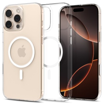 Spigen Thin Fit MagSafe Case for iPhone 16 Pro Max - Clear and White Spigen Thin Fit MagSafe Case for iPhone 16 Pro Max - Clear and White