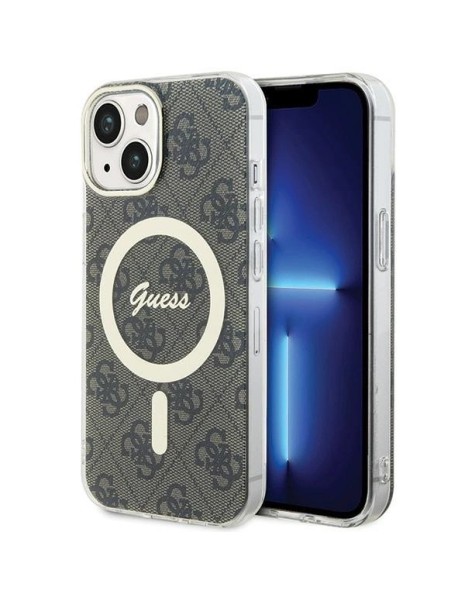 Guess IML 4G MagSafe case for iPhone 15 - brown Guess IML 4G MagSafe case for iPhone 15 - brown