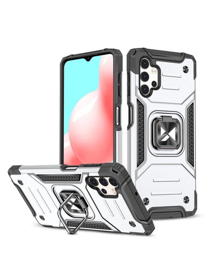 Wozinsky Ring Armor tough hybrid case cover + magnetic holder for Samsung Galaxy A73 silver Wozinsky Ring Armor tough hybrid case cover + magnetic holder for Samsung Galaxy A73 silver