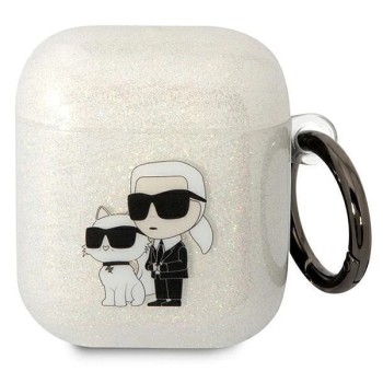 Karl Lagerfeld KLA2HNKCTGT Airpods 1/2 cover transparent Gliter Karl&amp;amp;Choupette