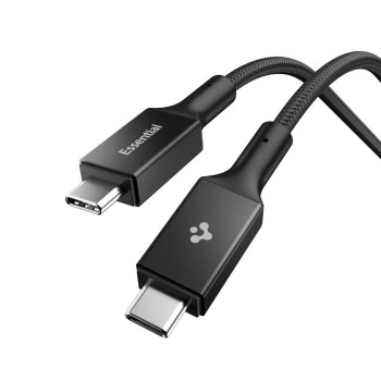 Spigen Essential EB24015CC USB-C / USB-C 240W 150cm Cable - Black Spigen Essential EB24015CC USB-C / USB-C 240W 150cm Cable - Black