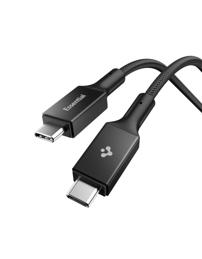Spigen Essential EB24015CC USB-C / USB-C 240W 150cm Cable - Black Spigen Essential EB24015CC USB-C / USB-C 240W 150cm Cable - Black