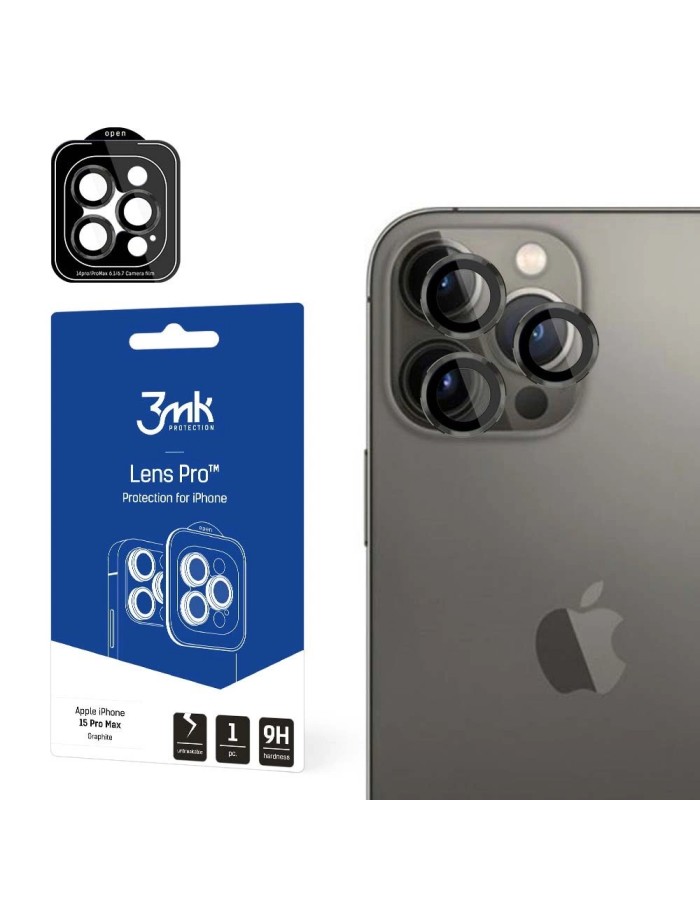 Apple iPhone 15 Pro Max - 3mk Lens Protection Pro Graphite Apple iPhone 15 Pro Max - 3mk Lens Protection Pro Graphite