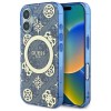 Guess IML Peony On 4G Background MagSafe case for iPhone 16 - blue Guess IML Peony On 4G Background MagSafe case for iPhone 16 - blue