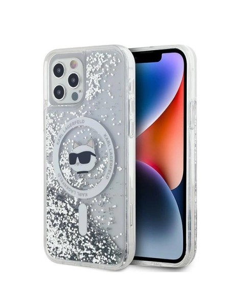 Karl Lagerfeld Liquid Glitter Choupette Head MagSafe Case for iPhone 12 / 12 Pro - Transparent
