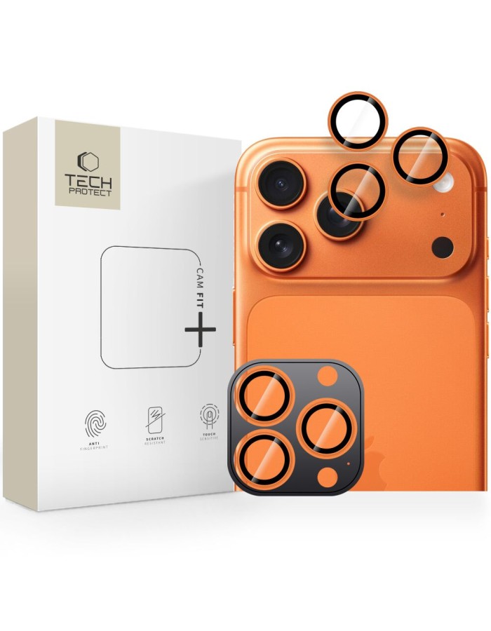 Tech-Protect Camring Fit+ Camera Cover for iPhone 14 Pro / Max / 15 Pro / Max / 16 Pro / Max / 17 Pro / Max - Orange Tech-Protect Camring Fit+ Camera Cover for iPhone 14 Pro / Max / 15 Pro / Max / 16 Pro / Max / 17 Pro / Max - Orange