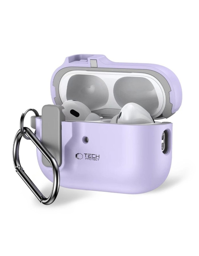 Tech-Protect Slim Hook Case with Carabiner for Apple AirPods Pro 1 / 2 - Purple