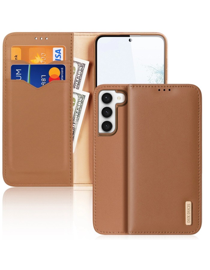 Dux Ducis Hivo case Samsung Galaxy S23+ flip cover wallet stand RFID blocking brown Dux Ducis Hivo case Samsung Galaxy S23+ flip cover wallet stand RFID blocking brown