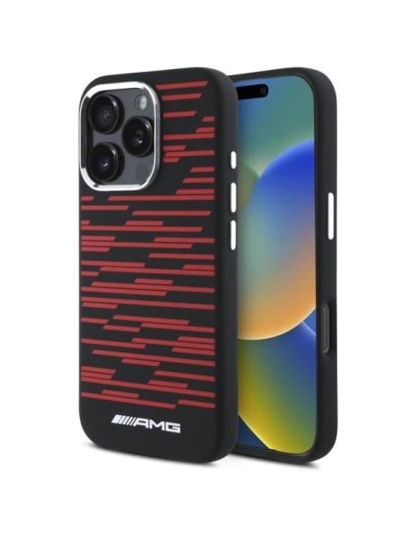 AMG Silicone Graphics MagSafe case for iPhone 16 Pro - black AMG Silicone Graphics MagSafe case for iPhone 16 Pro - black