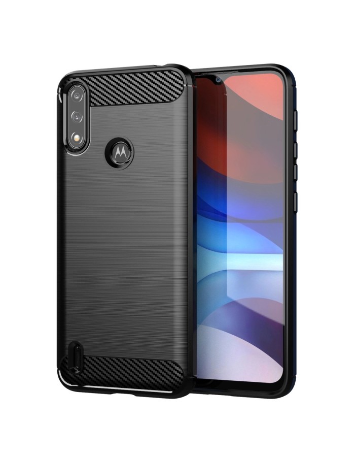 Carbon Case Flexible Cover Sleeve Motorola Moto E7i Power black Carbon Case Flexible Cover Sleeve Motorola Moto E7i Power black