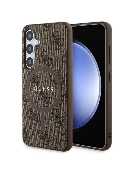 Guess 4G Collection Leather Metal Logo MagSafe Case for Samsung Galaxy S24 - Brown Guess 4G Collection Leather Metal Logo MagSafe Case for Samsung Galaxy S24 - Brown