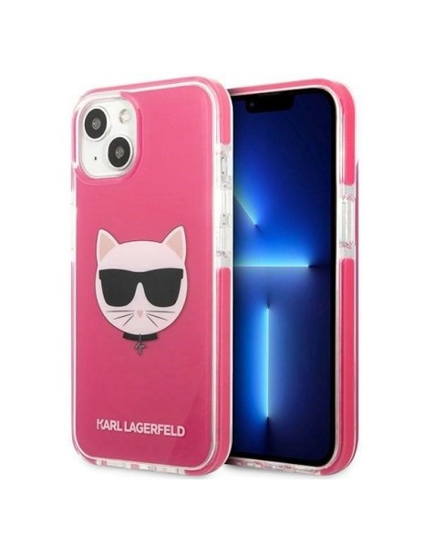 Karl Lagerfeld Choupette Head case for iPhone 13 - fuchsia