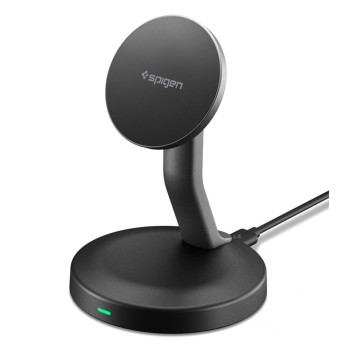 Spigen EF151MS Essential MagSafe 15W Wireless Charger - Black Spigen EF151MS Essential MagSafe 15W Wireless Charger - Black