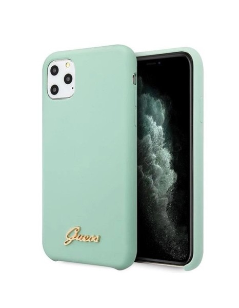 Guess GUHCN65LSLMGG iPhone 11 Pro Max green/green hard case Silicone Vintage Gold Logo
