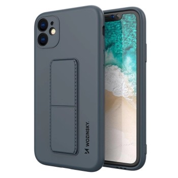 Wozinsky Kickstand Case silicone case with stand iPhone 11 Pro navy blue