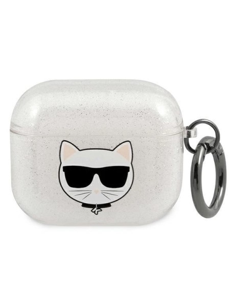 Karl Lagerfeld Glitter Choupette case for AirPods 3 - silver