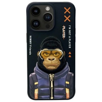 Nimmy Cool&amp;amp;Cute 2.0 Monkey Case for iPhone 15 Pro Max - Black