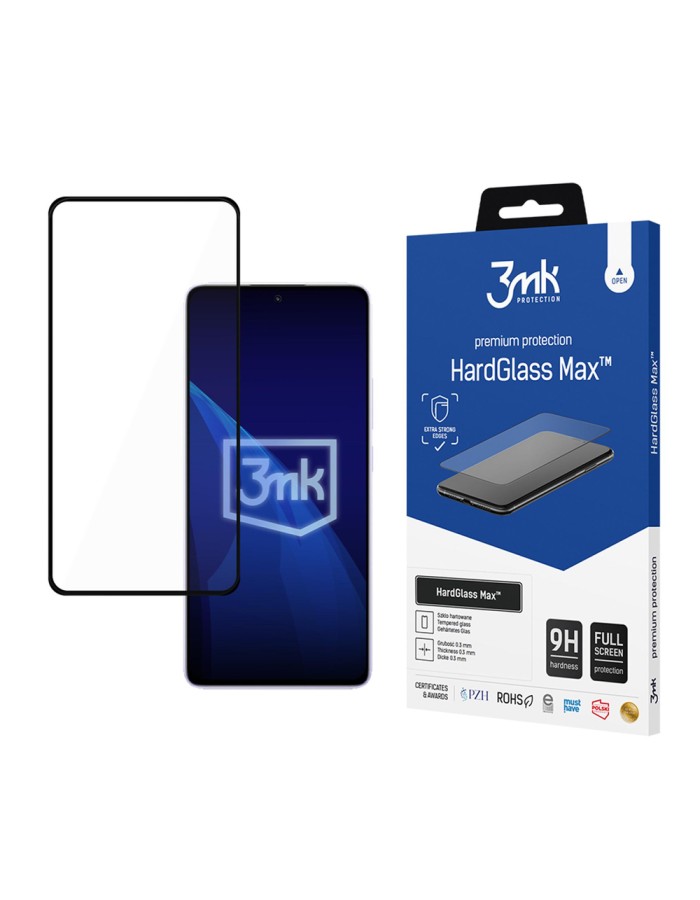 Reinforced Full Coverage Tempered Glass 3mk HardGlass Max Black for Xiaomi Redmi Note 14 5G Reinforced Full Coverage Tempered Glass 3mk HardGlass Max Black for Xiaomi Redmi Note 14 5G