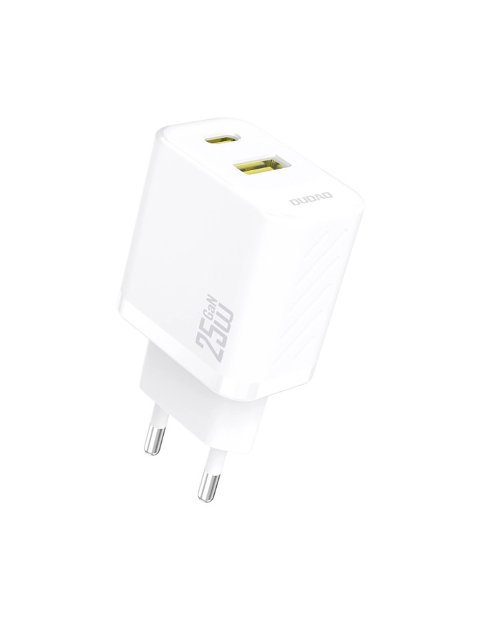 Dudao A26T GaN 25W USB-A, USB-C Charger - White