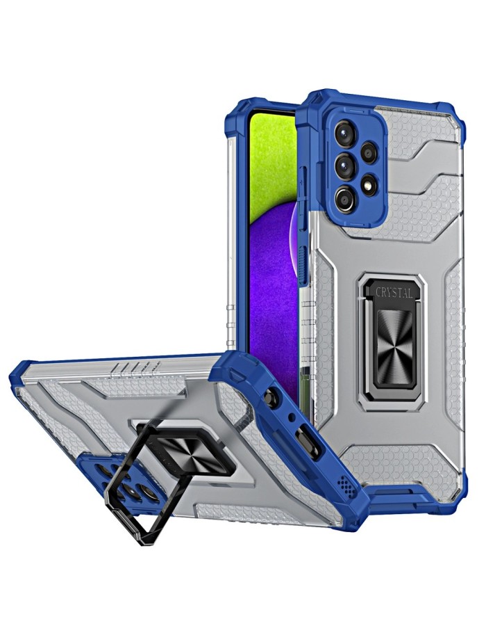 Crystal Ring Case Kickstand Tough Rugged Cover for Samsung Galaxy A72 4G blue Crystal Ring Case Kickstand Tough Rugged Cover for Samsung Galaxy A72 4G blue