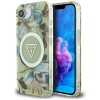 Guess IML Metal Glitter Flowers Triangle MagSafe iPhone 16e Case - Green Guess IML Metal Glitter Flowers Triangle MagSafe iPhone 16e Case - Green