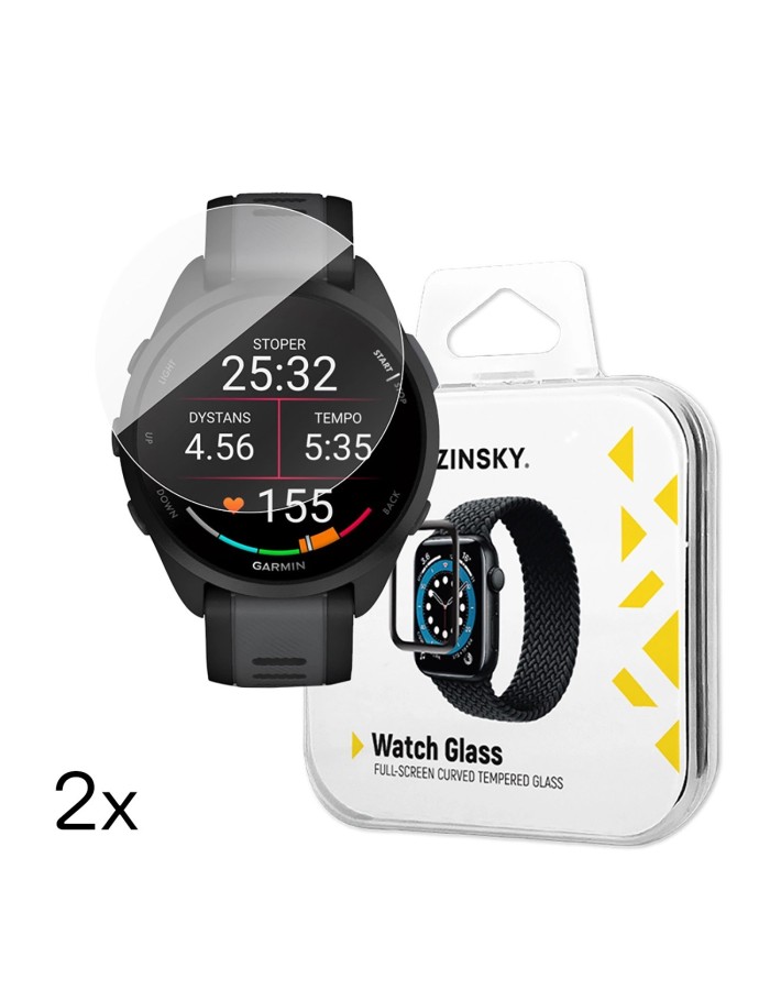 Wozinsky Full Glue Tempered Glass for Garmin Forerunner 165 (2 pcs.) Wozinsky Full Glue Tempered Glass for Garmin Forerunner 165 (2 pcs.)
