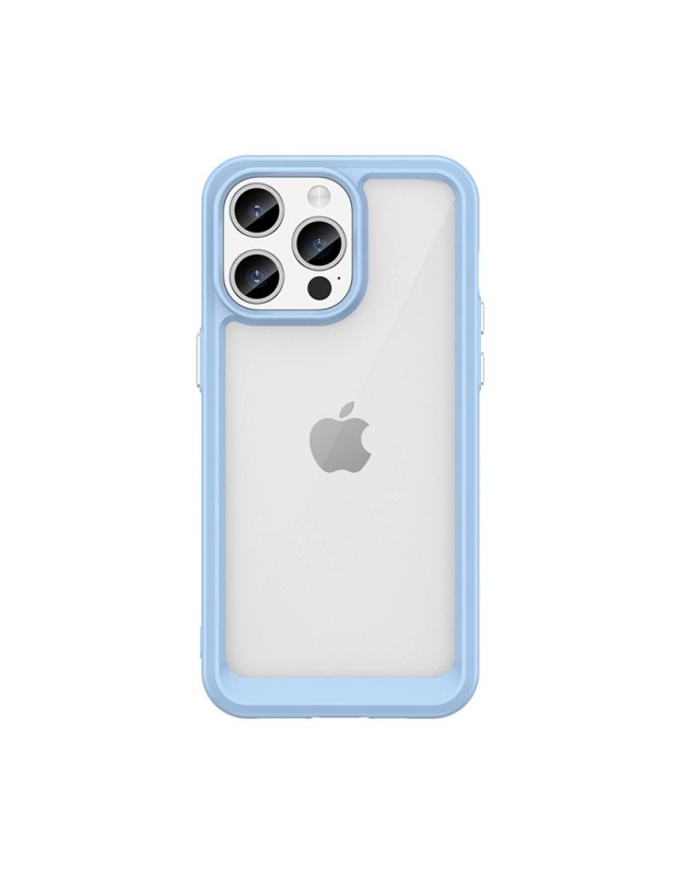 Reinforced case with flexible frame for iPhone 15 Pro Outer Space - blue