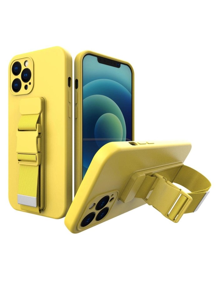 Rope case Gel Lanyard Cover with Chain Purse Lanyard Xiaomi Redmi 10X 4G / Xiaomi Redmi Note 9 Yellow