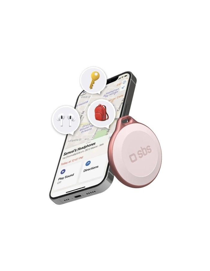 SBS Track My Circle Waterproof IP65 Locator Compatible with Apple Find My - Pink SBS Track My Circle Waterproof IP65 Locator Compatible with Apple Find My - Pink
