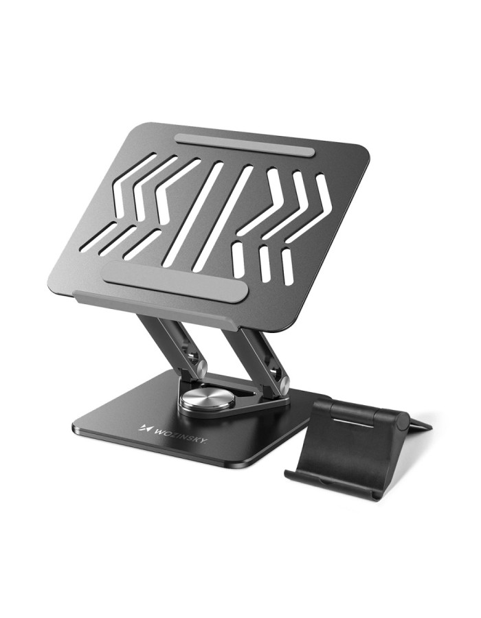 Wozinsky WRS-CPY84SB 360 Aluminum Laptop and Tablet Stand + Free Smartphone Stand - Black Wozinsky WRS-CPY84SB 360 Aluminum Laptop and Tablet Stand + Free Smartphone Stand - Black