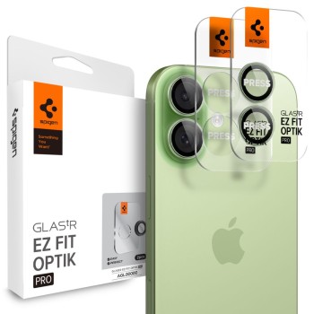 Spigen Optik Pro GLAS.TR ”EZ FIT” Camera Cover 2-pack for iPhone 16 / 16 Plus / 17 - Green Spigen Optik Pro GLAS.TR ”EZ FIT” Camera Cover 2-pack for iPhone 16 / 16 Plus / 17 - Green