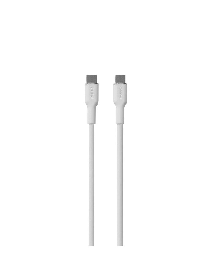 Puro Soft USB-C - USB-C 60W 1.5m silicone cable - white