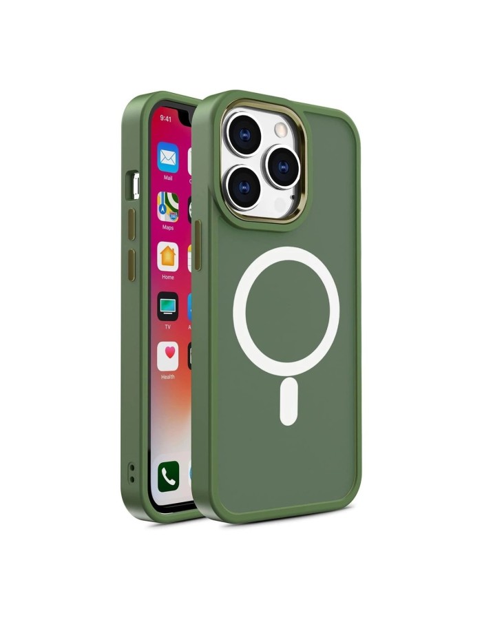 Magnetic Color Matte Case for iPhone 15 Plus - green Magnetic Color Matte Case for iPhone 15 Plus - green