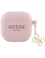 Guess AirPods 4 cover Silicone 4G Charm case - pink