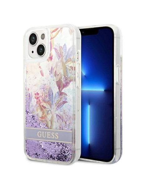 Guess GUHCP14MLFLSU iPhone 14 Plus 6.7 "violet / purple hardcase Flower Liquid Glitter Guess GUHCP14MLFLSU iPhone 14 Plus 6.7 "violet / purple hardcase Flower Liquid Glitter