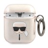 Karl Lagerfeld Glitter Karl&amp;#39;s Head Case for AirPods 1/2 - Gold
