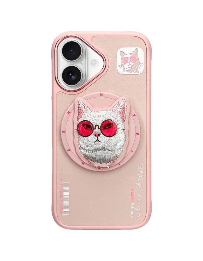 Nimmy Glasses Cool Cat MagSafe Case for iPhone 16 - Pink Nimmy Glasses Cool Cat MagSafe Case for iPhone 16 - Pink
