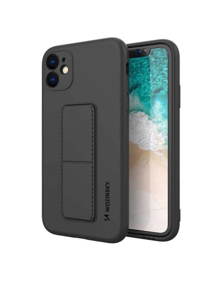 Wozinsky Kickstand Case silicone case with stand Samsung Galaxy A22 4G black Wozinsky Kickstand Case silicone case with stand Samsung Galaxy A22 4G black