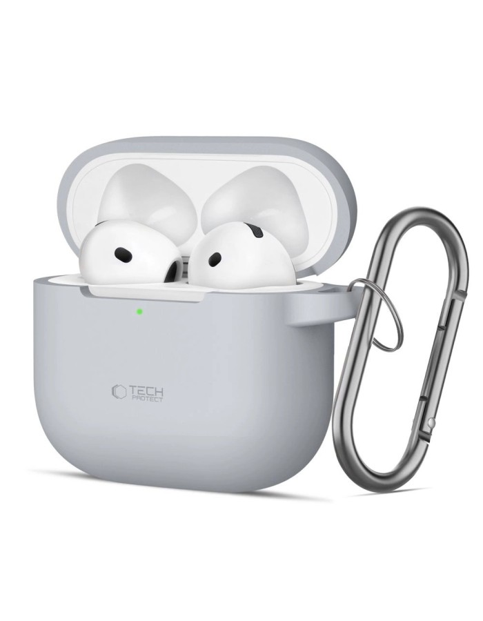 Tech-Protect Silicone Hook Case for AirPods 4 - Gray Tech-Protect Silicone Hook Case for AirPods 4 - Gray