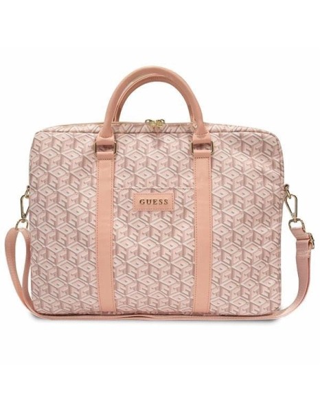 Guess GCube Stripes bag for a 16" laptop - pink