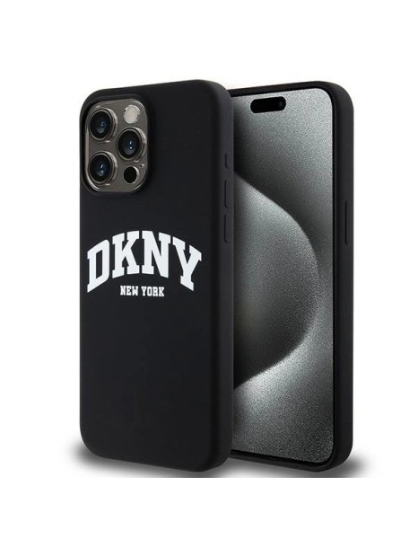 DKNY Liquid Silicone White Printed Logo MagSafe case for iPhone 15 Pro Max - black DKNY Liquid Silicone White Printed Logo MagSafe case for iPhone 15 Pro Max - black