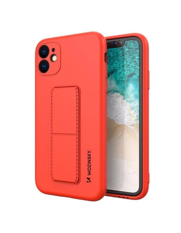 Wozinsky Kickstand Case silicone case with stand Samsung Galaxy A22 5G red Wozinsky Kickstand Case silicone case with stand Samsung Galaxy A22 5G red