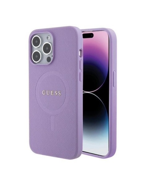 Guess GUHMP15XPSAHMCU iPhone 15 Pro Max 6.7" purple/purple hardcase Saffiano MagSafe Guess GUHMP15XPSAHMCU iPhone 15 Pro Max 6.7" purple/purple hardcase Saffiano MagSafe