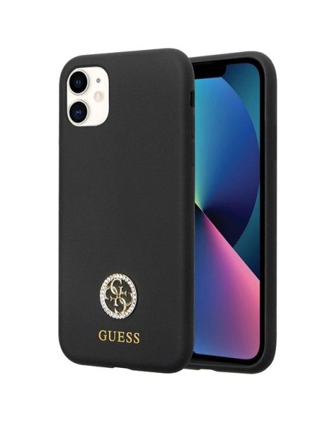 Guess GUHCN614DGPK Case for iPhone 11 / Xr - Black Silicone Logo Strass 4G Guess GUHCN614DGPK Case for iPhone 11 / Xr - Black Silicone Logo Strass 4G