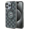 Karl Lagerfeld IML Monogram Karl &amp;amp; Choupette Head MagSafe Case for iPhone 15 Pro Max - Black