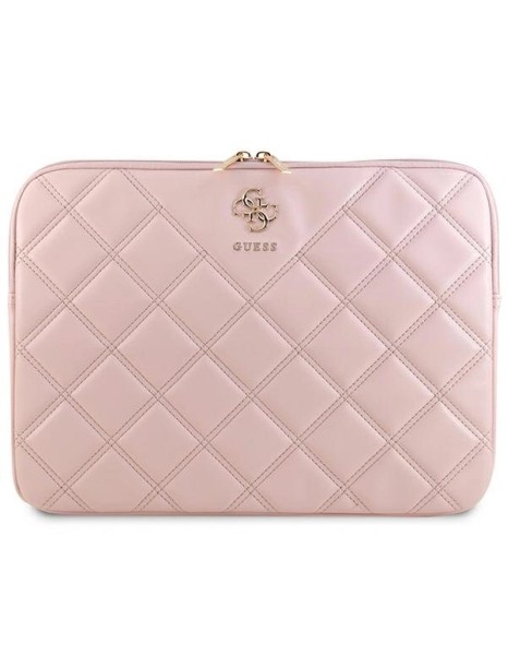 Guess Quilted 4G cover for a 14" laptop - pink